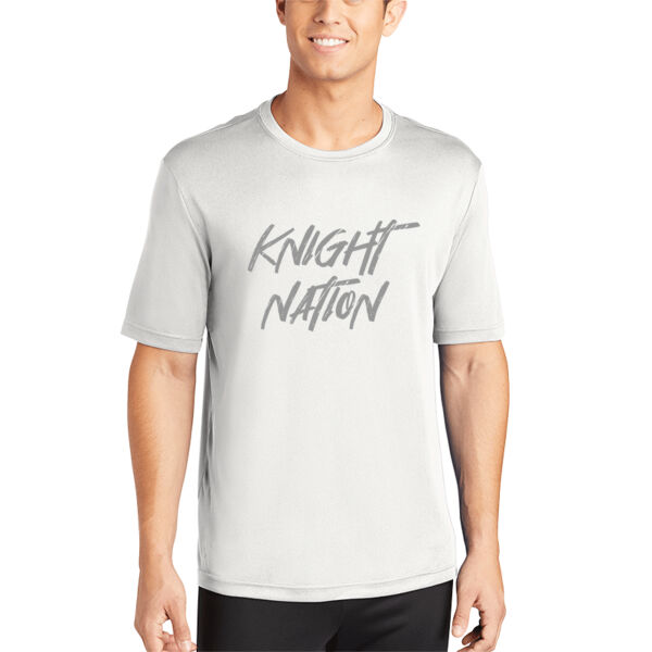 Mens White KNIGHT NATION Poly Tee Thumbnail