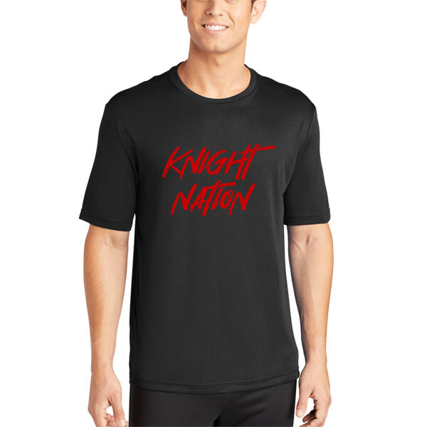Mens Black KNIGHT NATION Poly Tee Thumbnail